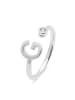 Luxenter 925 sterling silver ring with a brilliant-cut zirconia rhodium-plated - Alphabet
