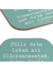 Mr. & Mrs. Panda Glas-Untersetzer Spruch Leichtigkeit im Leben m... in Meeresbrise