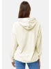 enflame Langer Kapuzen Pullover Oversized Hoodie Kleid Velours Sweatshirt in Creme