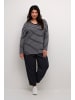 KAFFE curve Langarm-Shirt KCwinni Loose fit in Black Oyster/Ant. White Stripe