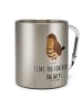 Mr. & Mrs. Panda Edelstahl Trinkbecher Eule Zufrieden mit Spruch in Silber