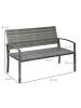 Outsunny Gartenbank,B122 x T60 x H85cm,Grau