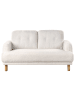 Beliani 2-Sitzer Sofa TUVE in Weiß/Braun - (W) 149 x (H) 85 x (L) 90 cm