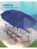 SONGMICS Sonnenschirm Sheld in Blau - (B)270 x (H)245 x (T)460 cm