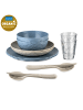 koziol CLUB SET SKAGEN - Geschirrset 10-teilig in nature desert sand/nature flower blue