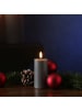 Deluxe Homeart LED Kerze Mia Echtwachs flackernd H: 10cm D: 5cm in grau