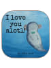Mr. & Mrs. Panda Untersetzer Glas Axolotl Liebe Design mit Spruch in Weiß