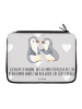 Mr. & Mrs. Panda Etui Pinguine trösten mit Spruch in Grau Pastell