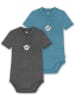 Normani Outdoor Sports Normani Outdoor Sports 2er Set Baby Kurzarmbody aus Merinowolle in Blau/Anthrazit