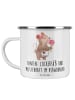 Mr. & Mrs. Panda Camping Emaille Tasse Tante Zuckersüß mit Spruch in Weiß