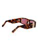 GCDS Unisex Sonnenbrille Rechtwinklig Braun