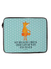 Mr. & Mrs. Panda Laptop Tasche Fuchs Laterne mit Spruch in Türkis Pastell
