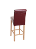 MCW Barhocker C33, Rot-braun, helle Beine, Kunstleder