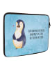 Mr. & Mrs. Panda Notebook Tasche Pinguin Diät mit Spruch in Eisblau