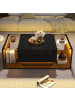 ABRIHOME Couchtisch mit 1 Schublade und LED in Schwarz 100*50*31cm