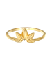 Elli Ring 925 Sterling Silber Blatt in Gold