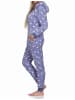 NORMANN Jumpsuit Schlafanzug Overall Coralfleece Tupfen Punkte - 76722 in blau