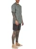 NORMANN Shorty Pyjama kurzarm Schlafanzug Karo - 61298 in dunkelgrau