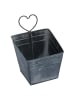 AltoBelli Blumentopf PIAZZA mit HERZ Zink Eckig 12x12 cm