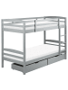 Beliani Hochbett REGAT in Grau - (W) 97 x (H) 147 x (L) 208 cm