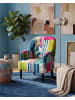 Beliani Sessel MANDAL in Bunt/Weiß/Blau - (W) 59 x (H) 86 x (L) 57 cm