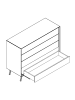 Feldmann-Wohnen Kommode Modern Loft Eiche Tabak 121 / 45 / 90cm