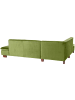 others ECKSOFA mit Ottomane links Kaye Bezug Samtvelours Buche nussbaum dunkel / oliv