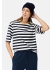 Camel Active T-Shirt mit Streifenmuster in Blau Weiß gestreift