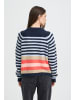 Pulz Langarm PZABENA Regular fit in NAVY MULTI STRIPED MELANGE