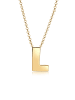 Elli Halskette 925 Sterling Silber Buchstabe, Buchstabe - L in Gold