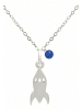Gemshine Kette mit Anhänger RAKETE Saphir in silver coloured