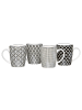 Ritzenhoff & Breker 4er Set Kaffeebecher Takeo 350 ml in schwarz-weiß