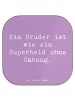 Mr. & Mrs. Panda Glas-Untersetzer Spruch Bruder Superheld mit Sp... in Lavendeltraum