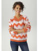 Aniston CASUAL Strickpullover in orange-flieder-rosé-goldfarben
