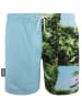 GUGGEN MOUNTAIN Badehose Herren Badeshorts Schnelltrocknend Palmen in Türkis