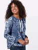 WITT WEIDEN Sweatshirt in jeansblau-weiß-bedruckt