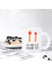 Mr. & Mrs. Panda Glas Tasse Streichhölzer mit Spruch in Transparent