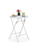 relaxdays Gartentisch "Rattan-Optik" in Weiß - (H)75 x Ø 60 cm