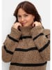 sheego Pullover in cappuccino-schwarz