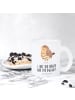 Mr. & Mrs. Panda Teetasse Eule Zufrieden mit Spruch in Transparent