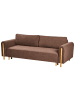 Beliani Schlafsofa KVAM in Braun - (W) 242 x (H) 85 x (L) 99 cm