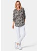 GOLDNER Druckbluse Druckbluse mit raffinierter Ausschnittlösung in schwarz / weiß / beige / gemustert