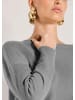 MADELEINE Schlichter Strickpullover mit U-Boot-Ausschnitt in steingrau / melange