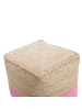 Beliani Pouf KIRAMA in Beige/Rosa - (W) 44 x (H) 44 x (L) 44 cm