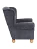 58 aufm Kessel OHRENBACKENSESSEL Kasha Bezug Veloursstoff Buche natur / anthrazit