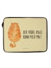 Mr. & Mrs. Panda Notebook Tasche Katze Frühaufsteher mit Spruch in Gelb Pastell