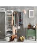 relaxdays Kleiderschrank Hängeregal in Grau - (B)15,5 x (H)92 x (T)30 cm