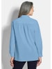 GOLDNER Baumwollbluse mit Hemdkragen in blau