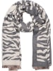 styleBREAKER Zebra Muster Schal in Creme-Grau