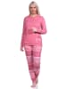 NORMANN Pyjama Bündchen und gestreifter Hose - 75673 in altrose